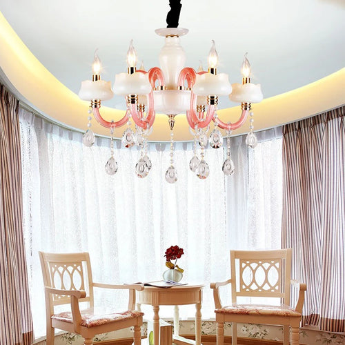 lustre moderne en cristal avec éclairage led créatif