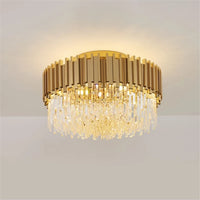 lustre en cristal doré moderne design pour intérieur élégant