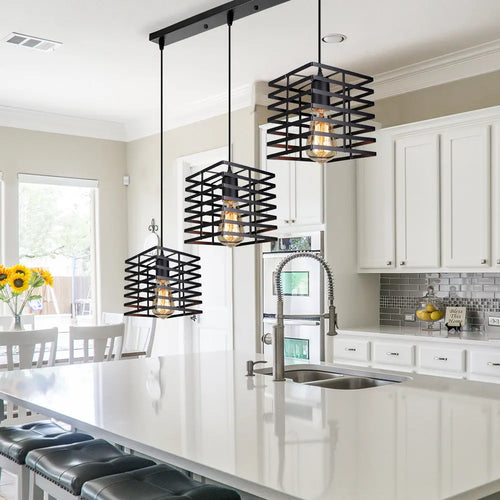 suspension industrielle vintage avec lumières led modernes