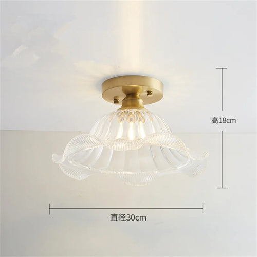 Plafonnier en verre nordique rétro Loft Vintage plafonnier salle à manger couloir moderne cuivre E27 plafond abat-jour en verre - vue 27 sur 26