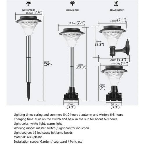 Lampe LED solaire contemporaine à 86 lumières - vue 6 sur 9