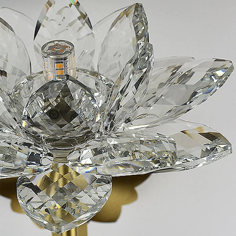 applique murale led en cristal style lotus pour décoration intérieure