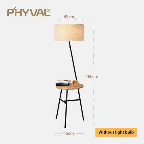 Lampadaire Nordique bois sur pied tissu interrupteur - vue 16 sur 17