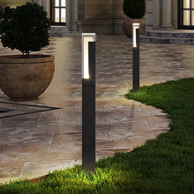 Lampe à gazon moderne lumière extérieure en aluminium étanche à l'eau porche jardin IP54 lampe à gazon extérieure maison cour décor paysage lumières - vue 5 sur 10