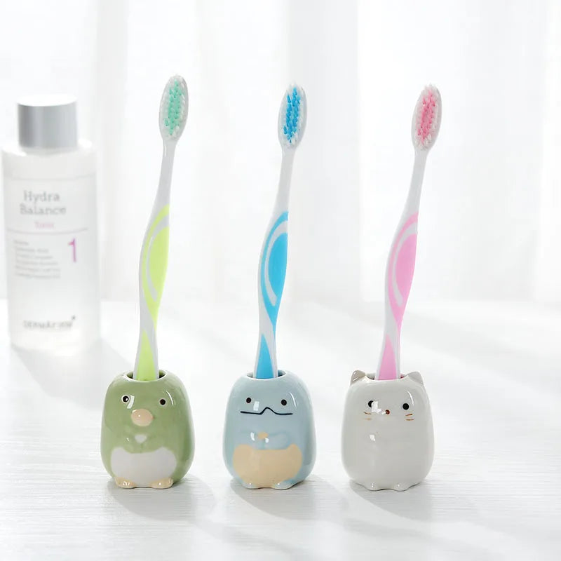 porte-brosse à dents en céramique support multifonction pour rangement - vue 4 sur 14