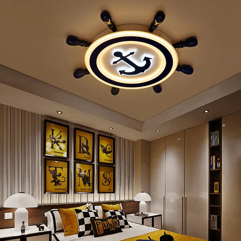 plafonnier moderne design pirate bateau éclairage décoratif LED - vue 7 sur 9