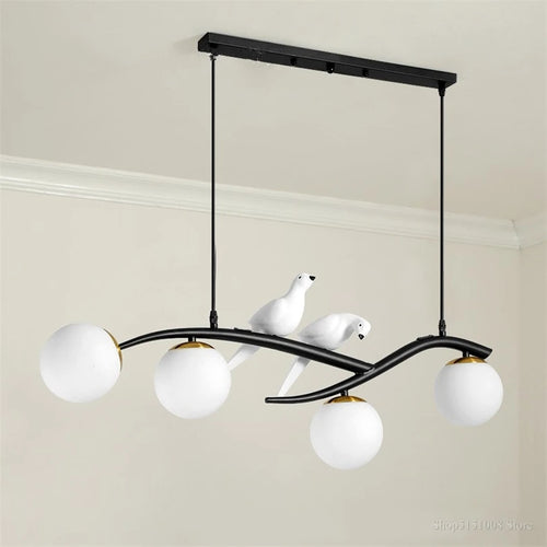 lampe d'oiseau nordique lustre moderne en verre led