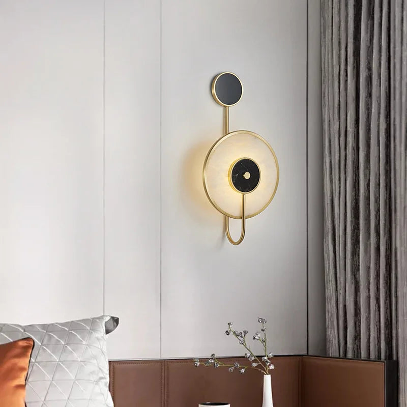 applique murale led design nordique en marbre décoratif et créatif - vue 5 sur 7
