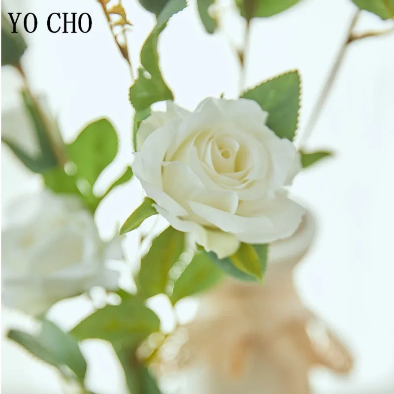 fleurs de roses artificielles en soie pour mariage et décoration - vue 6 sur 14