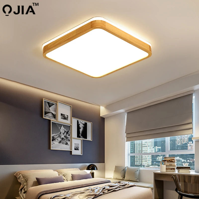 plafonnier led en bois véritable au design moderne idéal pour toutes pièces - vue 5 sur 15