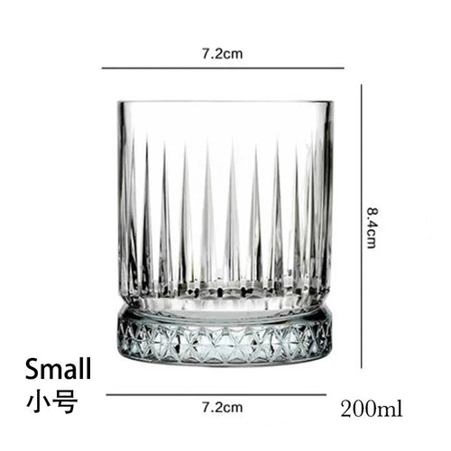 Verres whisky old fashioned style cristal motifs relief