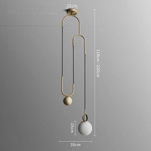 Suspension LED design en métal doré Shadow