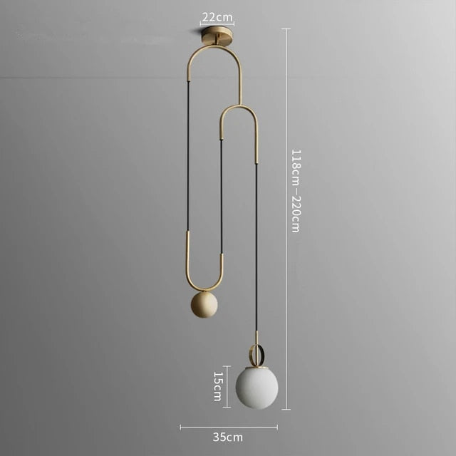 Suspension LED design en métal doré Shadow - vue 5 sur 4