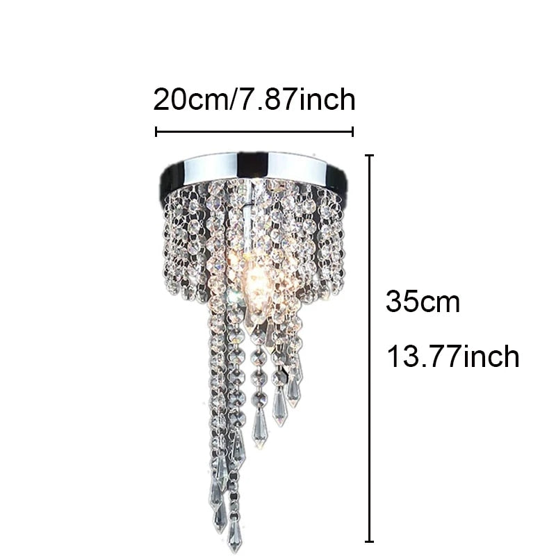 Suspension moderne LED chromé et verre cristal Luxury - vue 3 sur 2