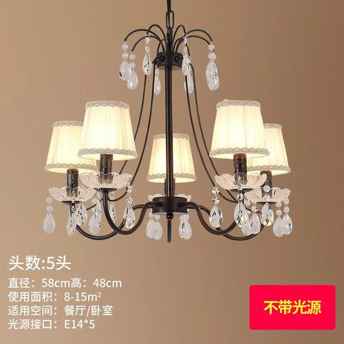 lustre rétro en fer et cristal style américain créatif - vue 13 sur 12