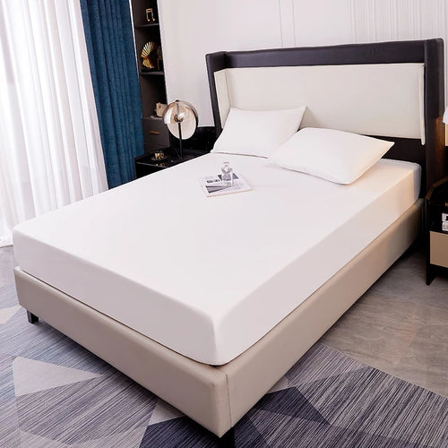 Kuup Safe Waterproof Mattress Protector, Soft Comfortable Breathable Solid Color Bedding Mattress Cover Fitted, No Pillowcases - vue 3 sur 13