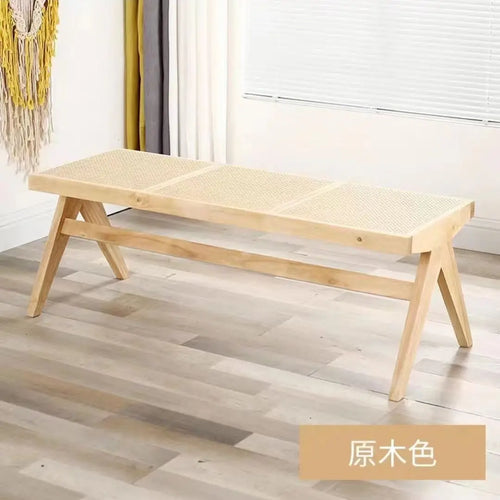 banc en rotin tressé style japonais ancien pour petit espace - vue 15 sur 18