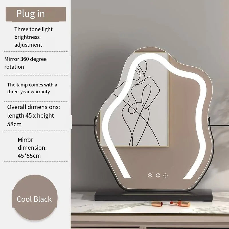 Vanity Mirror with Lights, Bathroom Mirror with Dimmable 3 Modes, 360 ° Rotary Touch Screen Control, Suable for Bedroom - vue 9 sur 14