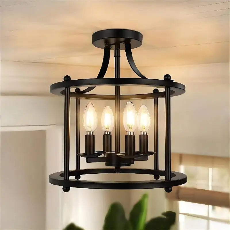 plafonnier led multi-têtes style industriel rétro américain décoratif - vue 10 sur 9
