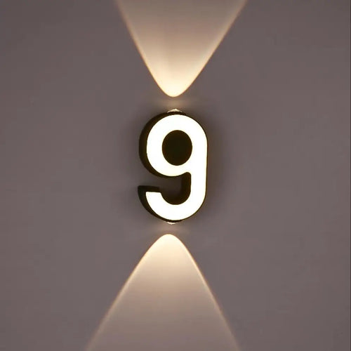 applique murale LED numéro de chiffre intérieur et extérieur IP65 étanche moderne minimalisme Style aluminium porche lumières de jardin - vue 3 sur 15