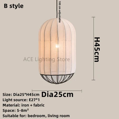lustre moderne nordique en tissu pour intérieur style épuré - vue 9 sur 9