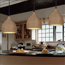 Vintage hemp rope pendant light industrial loft