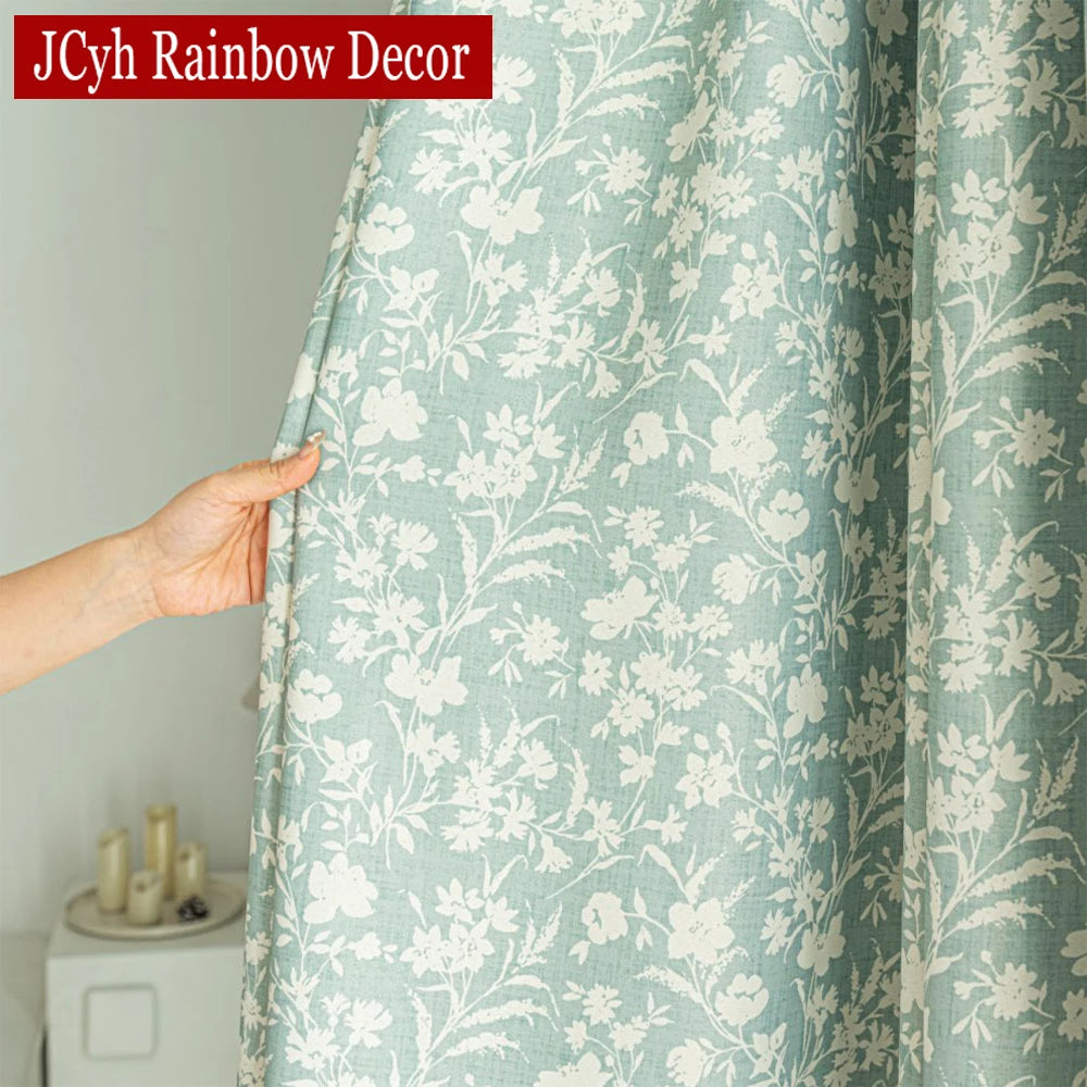 Rideau occultant floral style champetre pour salon chambre - vue 4 sur 8