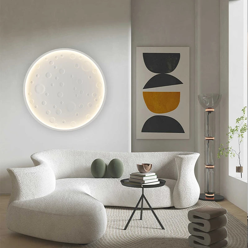 applique murale créative moderne nordique en forme de lune sans câblage - vue 6 sur 10