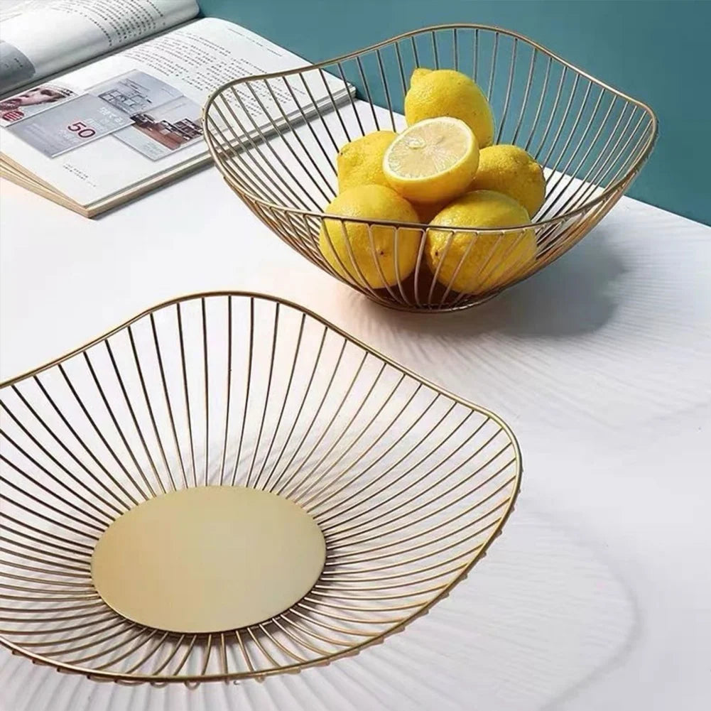 corbeille à fruits en métal pour rangement et décorations variées - vue 5 sur 13