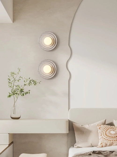 applique murale led rétro en résine luminaire mural rond japonais
