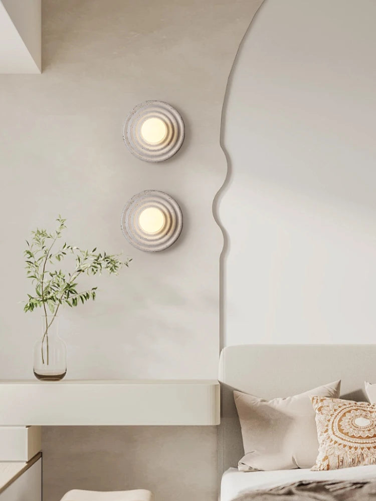 applique murale led rétro en résine luminaire mural rond - vue 4 sur 10