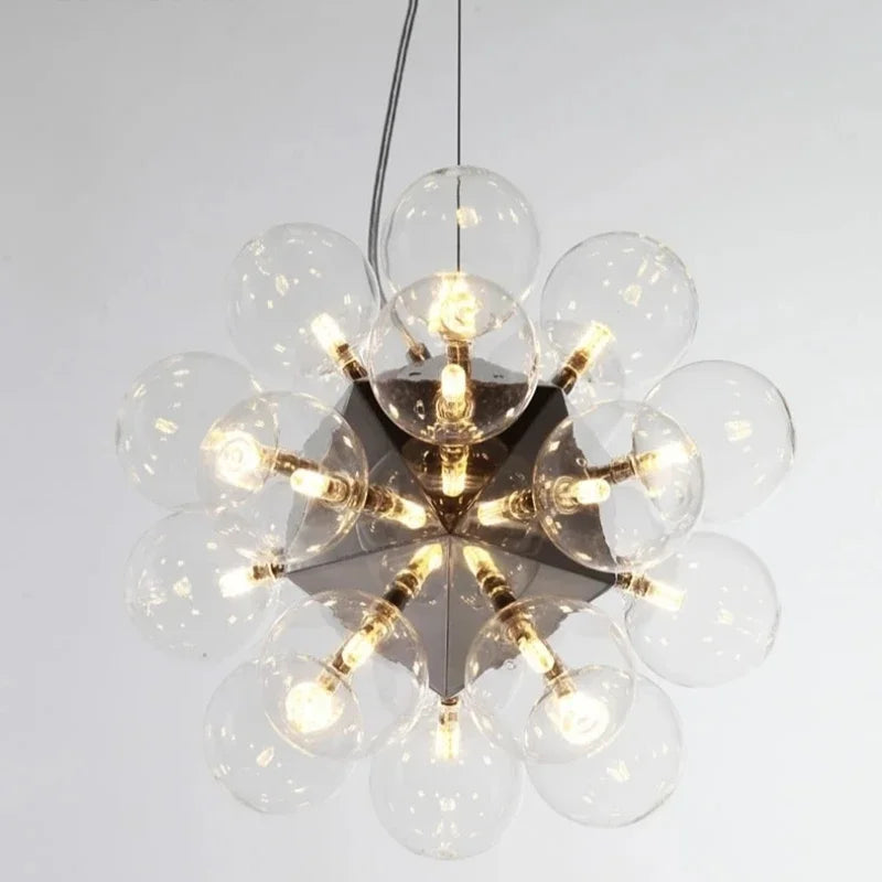 lustre led créatif à bulles de verre nordiques pour intérieur