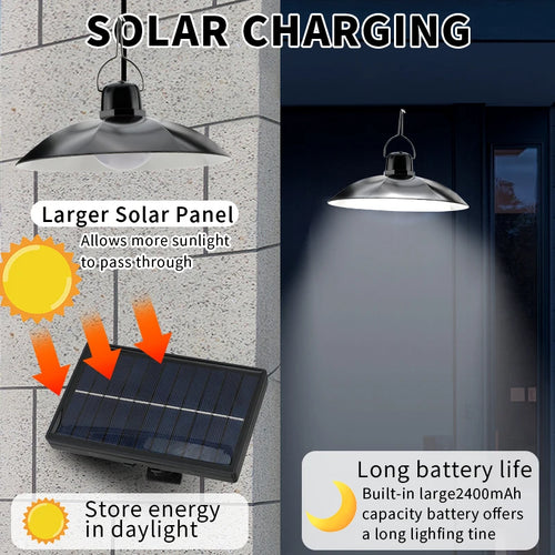 suspension solaire à led avec télécommande pour extérieur jardin camping - vue 4 sur 8