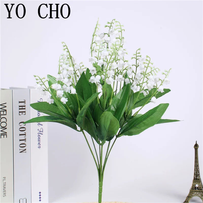 fleurs artificielles muguet bouquet de mariage décoration de fête - vue 8 sur 12