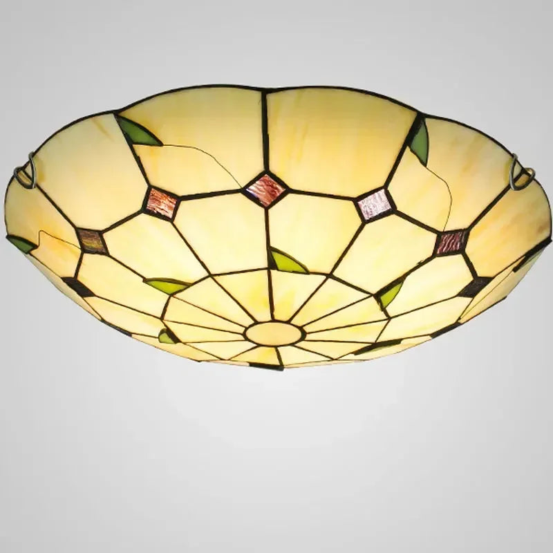 lustre tiffany méditerranéen bohème vitrail pour décoration intérieure - vue 7 sur 9