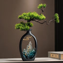 New Chinese welcome pine vase ornament, living room entrance TV cabinet, Bogu rack ornament, office housewarming gift