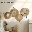 Round Decorative Wall Mirrors Farmhouse Circle Mirror with Hemp Rope Boho Mirrors for Bedroom, Bathroom, Living Room Decor Gift