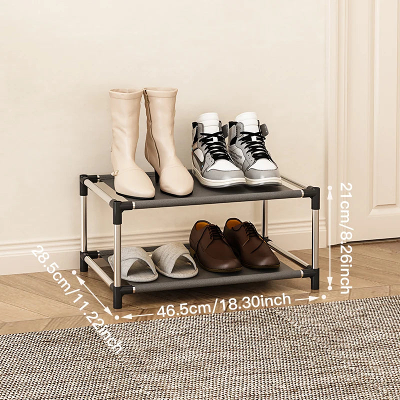 étagère à chaussures en métal tendance gain de place pratique - vue 8 sur 12