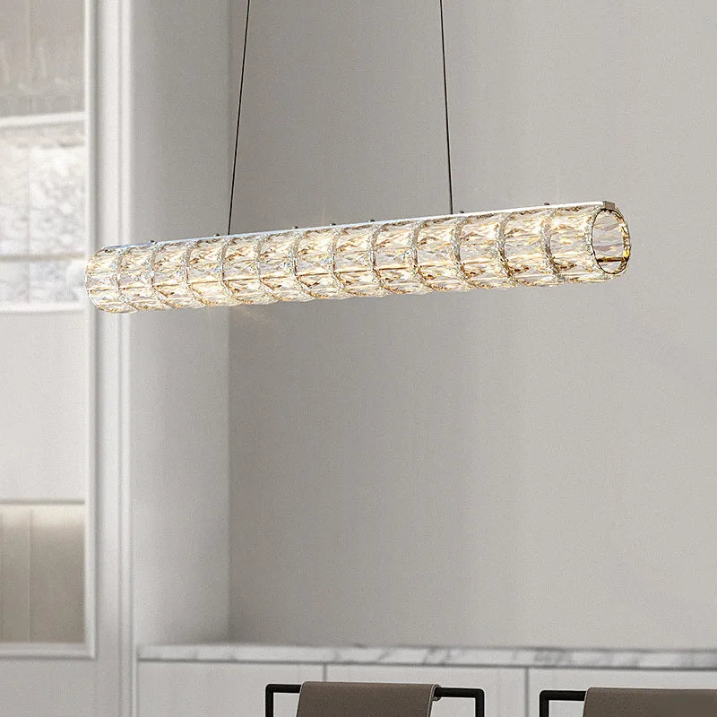 lustre en cristal moderne à suspension simple et élégant - vue 4 sur 10