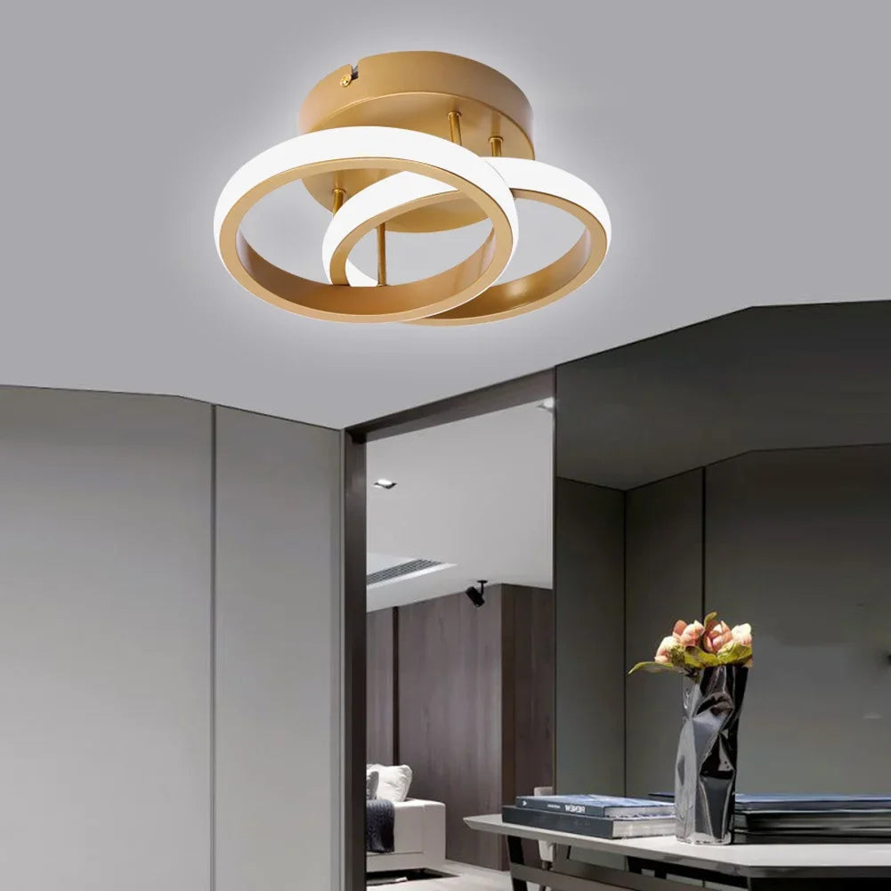Plafonnier en métal lustre moderne haute luminosité porche lampe d'entrée lampe de plafond à économie d'énergie pour salon chambre - vue 3 sur 24