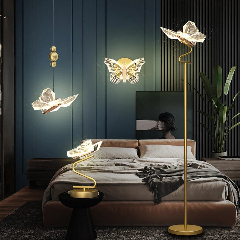 applique murale led papillon éclairage intérieur décoration moderne - vue 5 sur 9