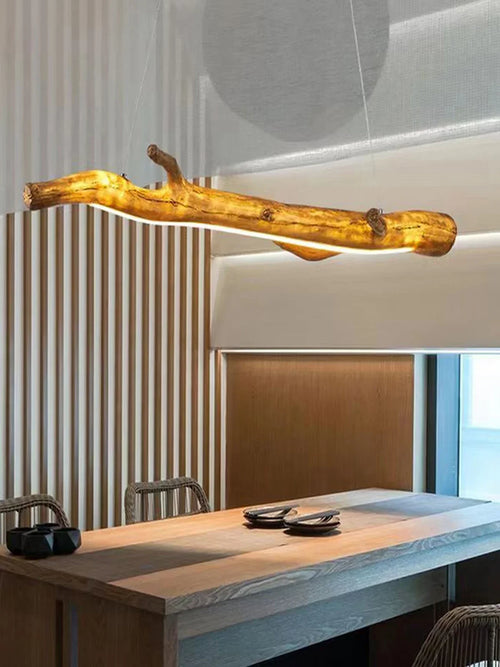 Retro resin tree branch pendant light, tea room, restaurant, coffee shop, LED pendant light, interior decoration lighting - vue 5 sur 8