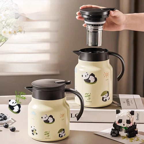 Théière isotherme panda inox 1l infusion vapeur