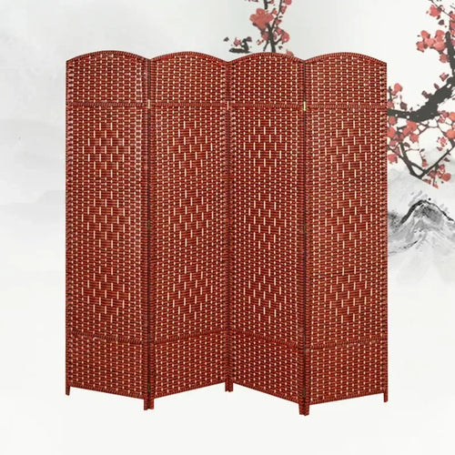 Rattan Baffle Screen, Antique Straw Handmade Living Room Partition Entrance Folding Screen, Restaurant Indoor Classical Screen - vue 10 sur 12