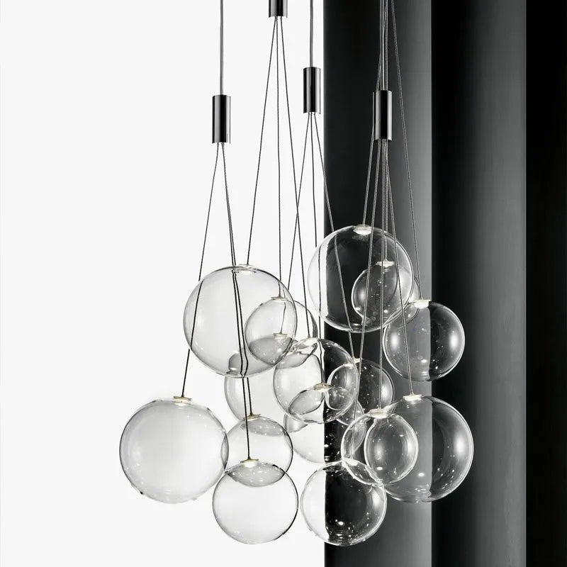 2024Modern glass LED droplight Nordic style kitchen bedroom living room dining table display room lighting lamps and lanterns - vue 2 sur 12