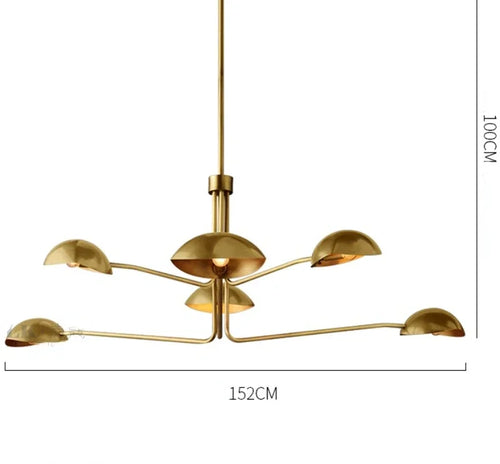 lustre rétro en cuivre lampe créative à bras long design industriel - vue 11 sur 16