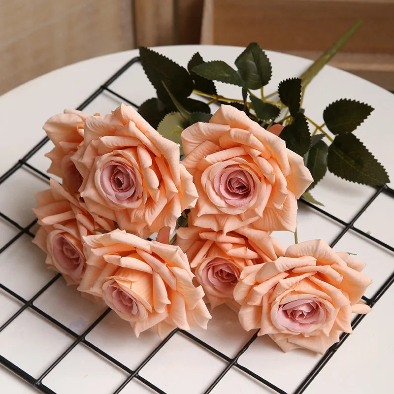 bouquet de roses artificielles pour décoration intérieure et extérieure - vue 4 sur 14