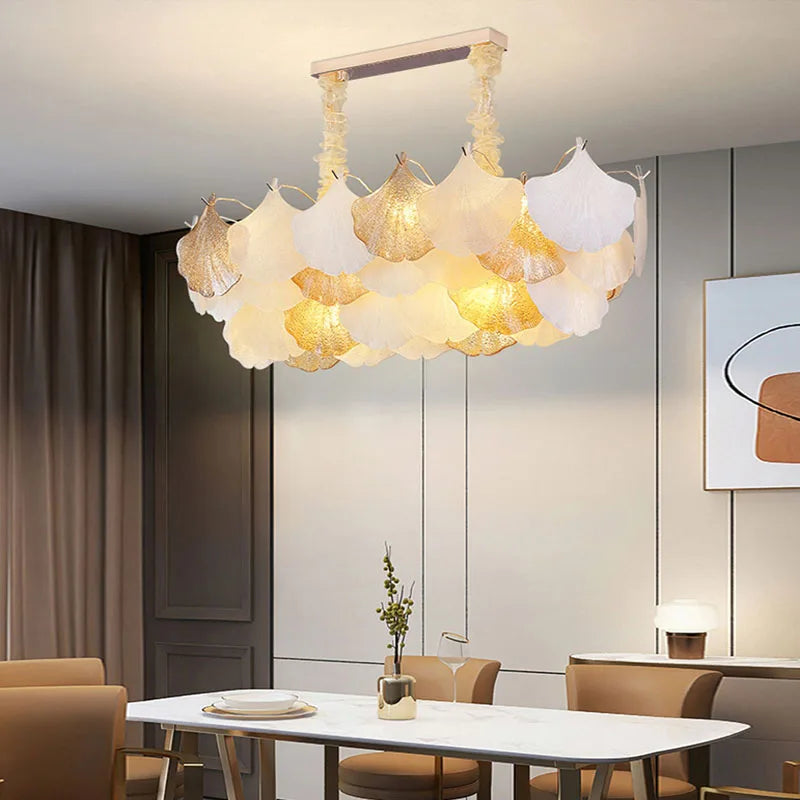 lustre suspendu à led design ginkgo réglable pour intérieur moderne - vue 4 sur 14