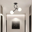 Modern minimalist glass ceiling light black gold 1/2 heads indoor lighting for hallway, aisle, balcony, entryway, cloakroom