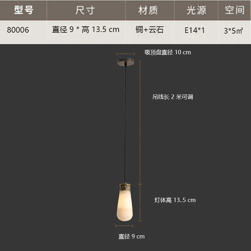 suspension créative en marbre et jade pour intérieur - vue 7 sur 9